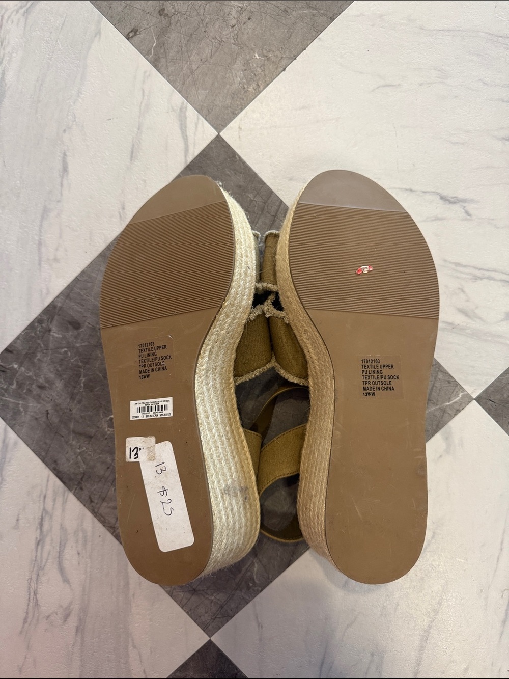torrid Olive Green Frayed Double-Strap Sandals - Picture 2 of 3